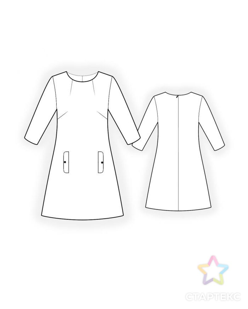 Выкройка: простое трикотажное платье арт. ВКК-1599-1-ЛК0004595 2