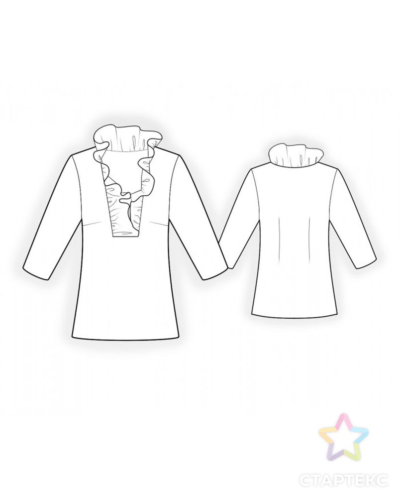 Выкройка: блузка с пышным воротником арт. ВКК-2743-1-ЛК0004876