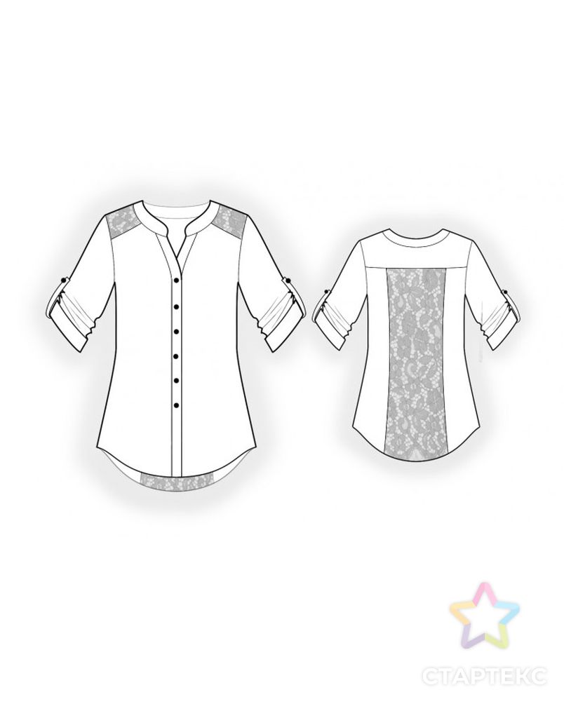 Выкройка: блузка с кружевом арт. ВКК-2759-1-ЛК0004892 2