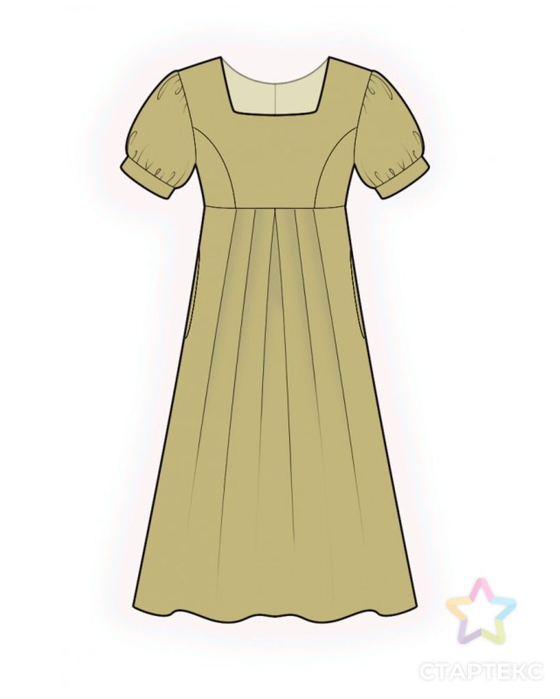 Выкройка: платье с пышным рукавом арт. ВКК-2780-10-ЛК0004924 1