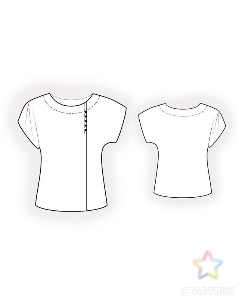 Выкройка: блузка с декоративной складкой арт. ВКК-2784-1-ЛК0004928