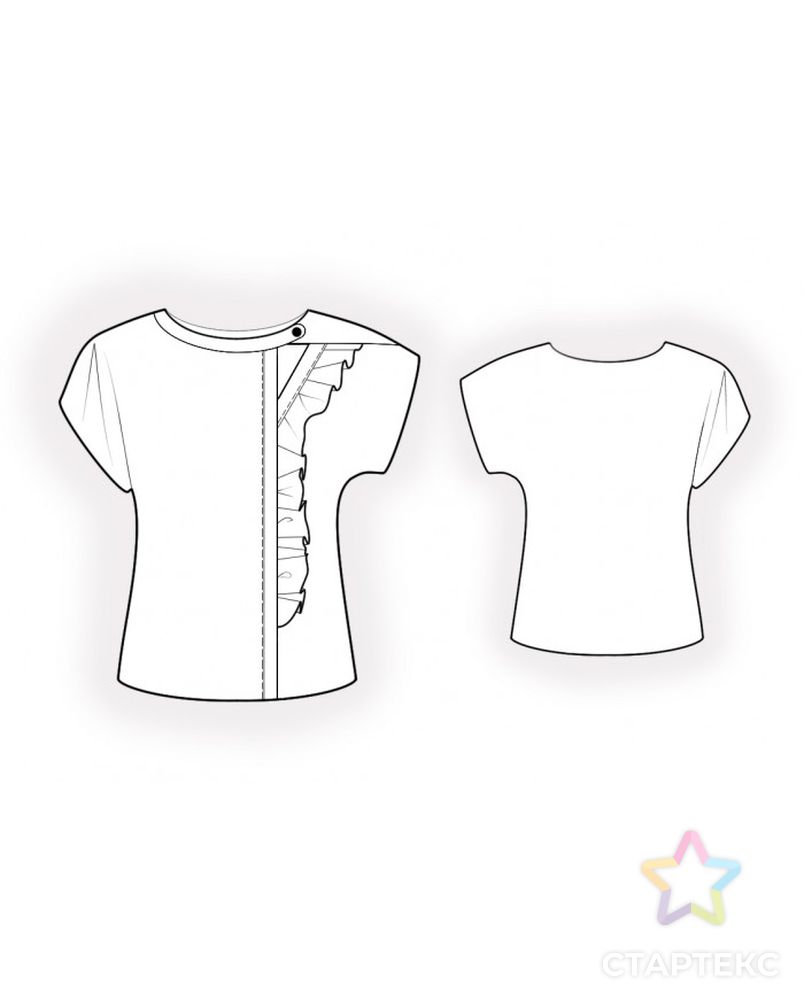 Выкройка: блузка с ассиметричной застежкой арт. ВКК-2786-1-ЛК0004931