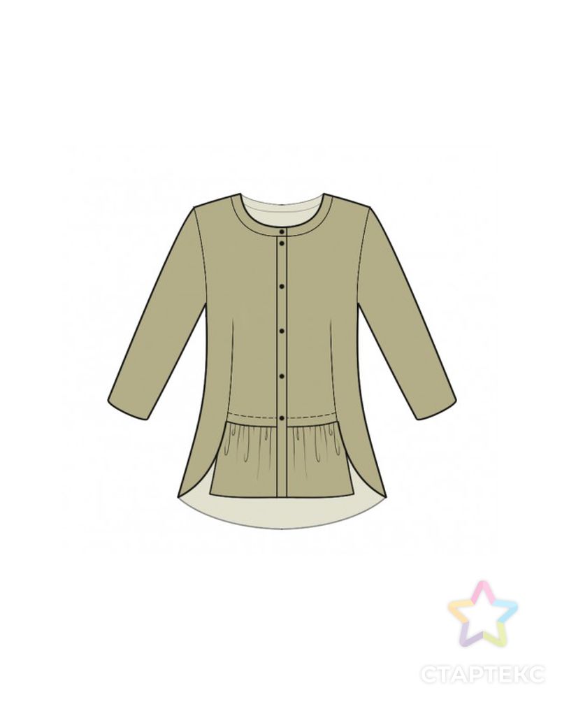 Выкройка: блузка с планкой арт. ВКК-2788-1-ЛК0004933 1