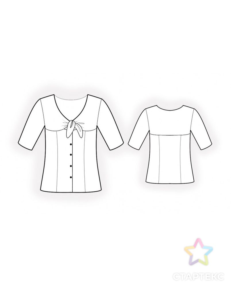 Выкройка: блузка с завязкой на груди арт. ВКК-2794-1-ЛК0004940