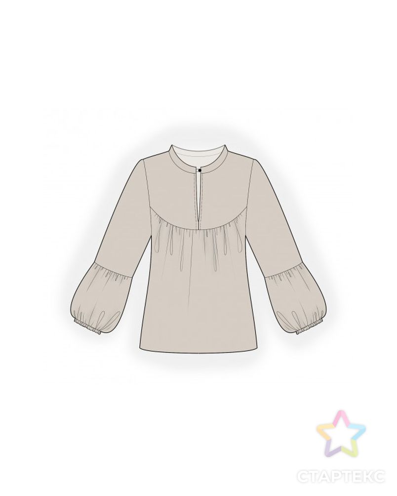 Выкройка: блуза с рукавом на резинке арт. ВКК-2807-1-ЛК0004953