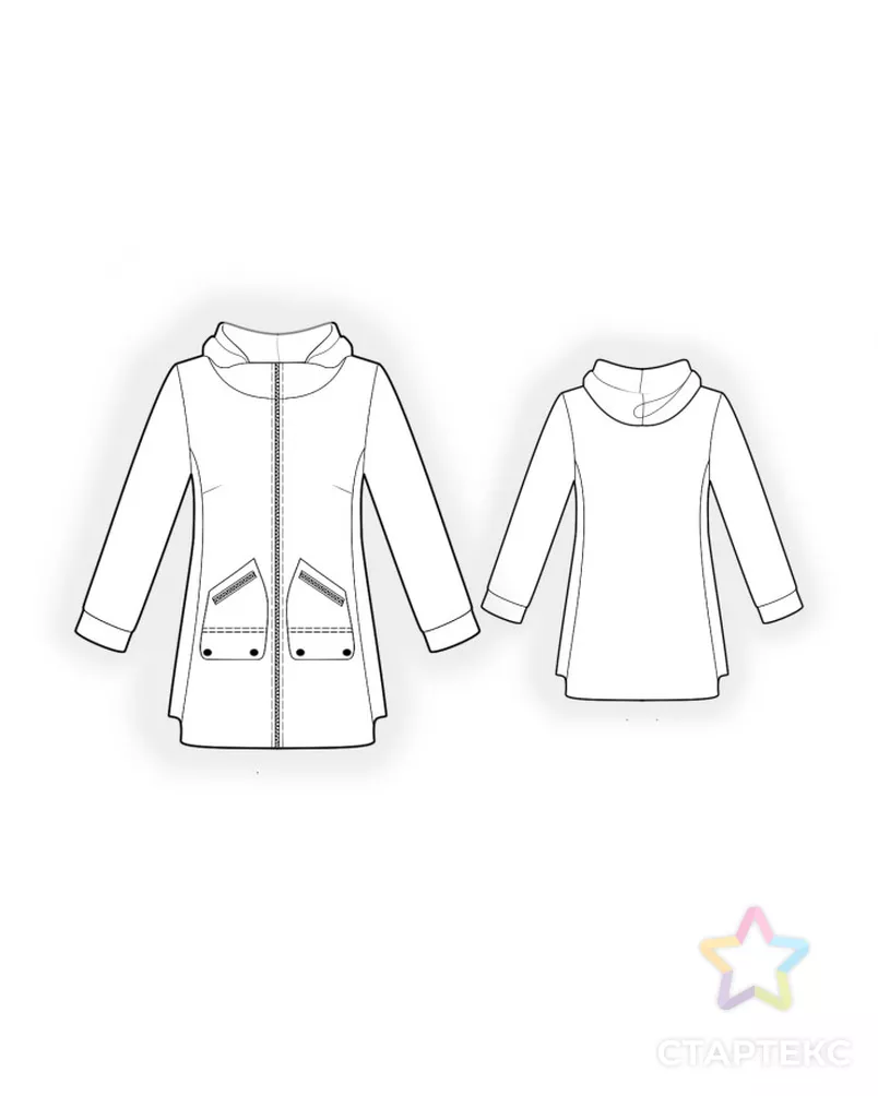 Выкройка: полупальто легкое арт. ВКК-2809-7-ЛК0004955 - рис. 2
