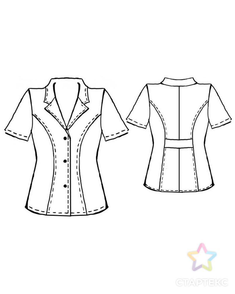 Выкройка: блузка-жакет с коротким рукавом арт. ВКК-723-1-ЛК0005002 2