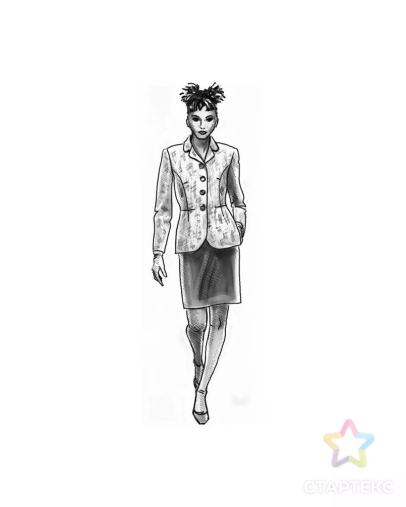 Выкройка: приталенный жакет с баской арт. ВКК-1024-12-ЛК0005054 - рис. 2