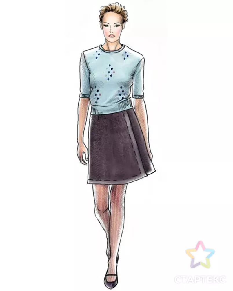 Выкройка: юбка с запахом арт. ВКК-1894-5-ЛК0005063 - рис. 1