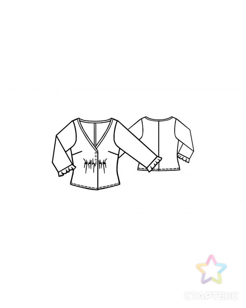 Выкройка: блузка в стиле хиппи арт. ВКК-1495-1-ЛК0005064 2