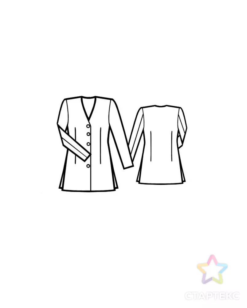 Выкройка: удлиненный жакет арт. ВКК-1134-2-ЛК0005085 - рис. 2