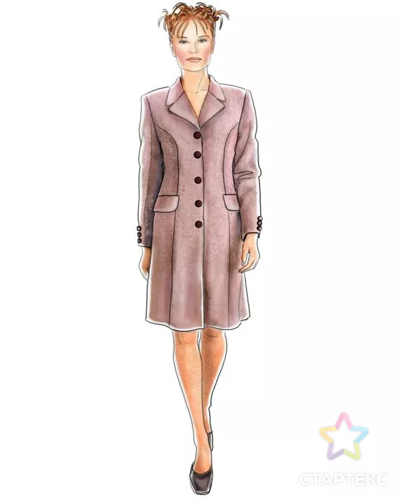 Выкройка: пальто классического стиля арт. ВКК-1741-9-ЛК0005087 - рис. 1