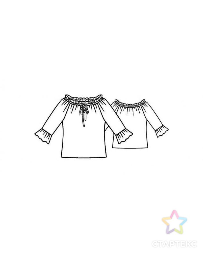 Выкройка: блузка в стиле "кармен" арт. ВКК-1979-1-ЛК0005095 2