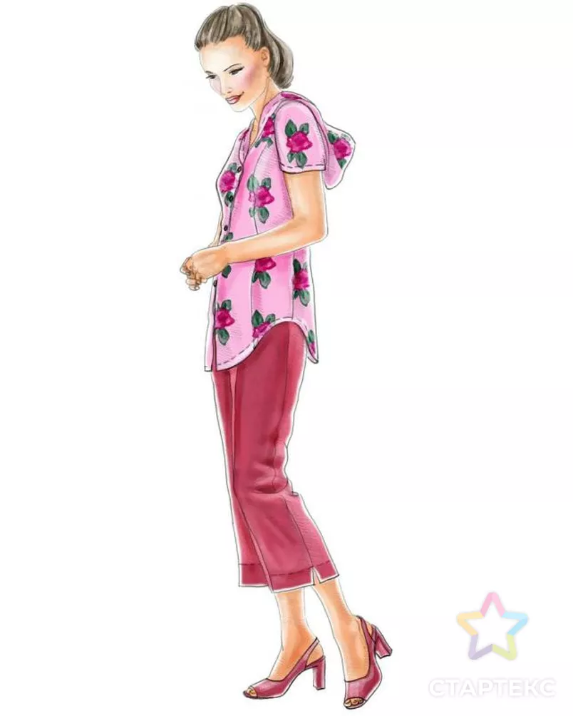 Выкройка: блузка с капюшоном арт. ВКК-382-7-ЛК0005097 - рис. 1