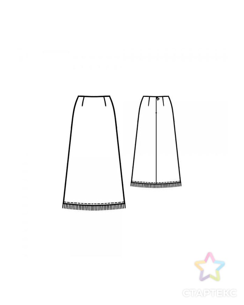 Выкройка: длинная юбка с бахромой по низу арт. ВКК-1763-1-ЛК0005101 2