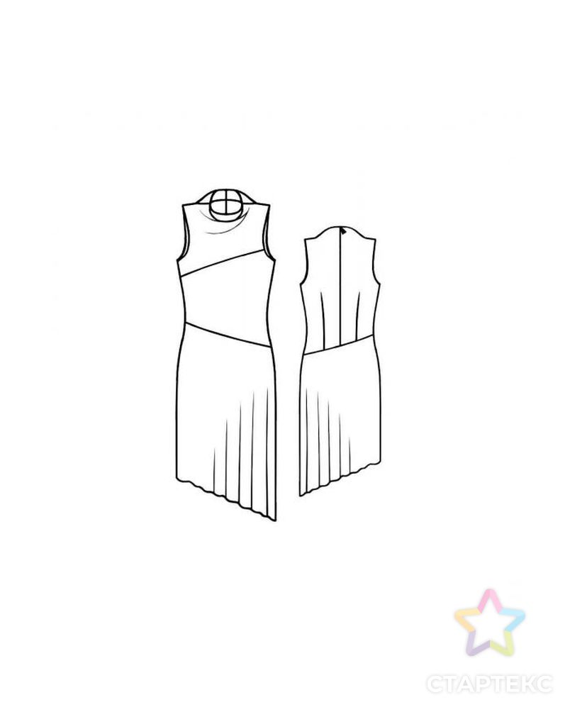 Выкройка: платье с ассиметричной линией низа арт. ВКК-1445-11-ЛК0005111 2