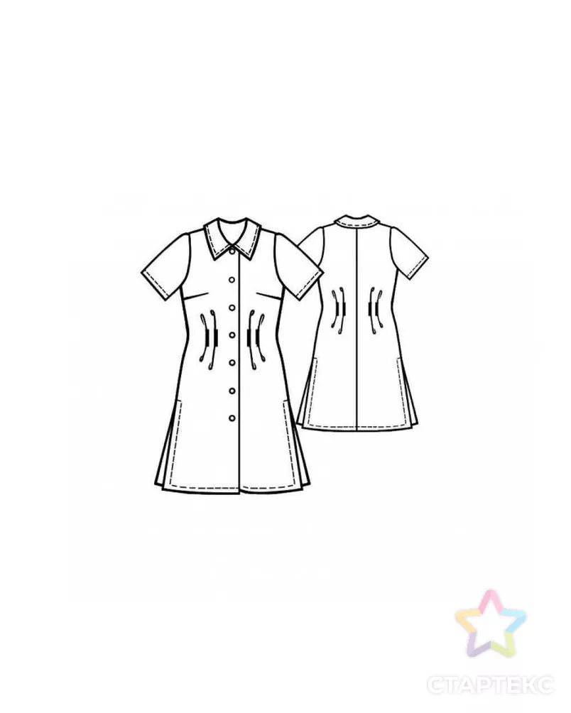 Выкройка: платье из джинсовой ткани в спортивном стиле арт. ВКК-616-7-ЛК0005112 - рис. 2