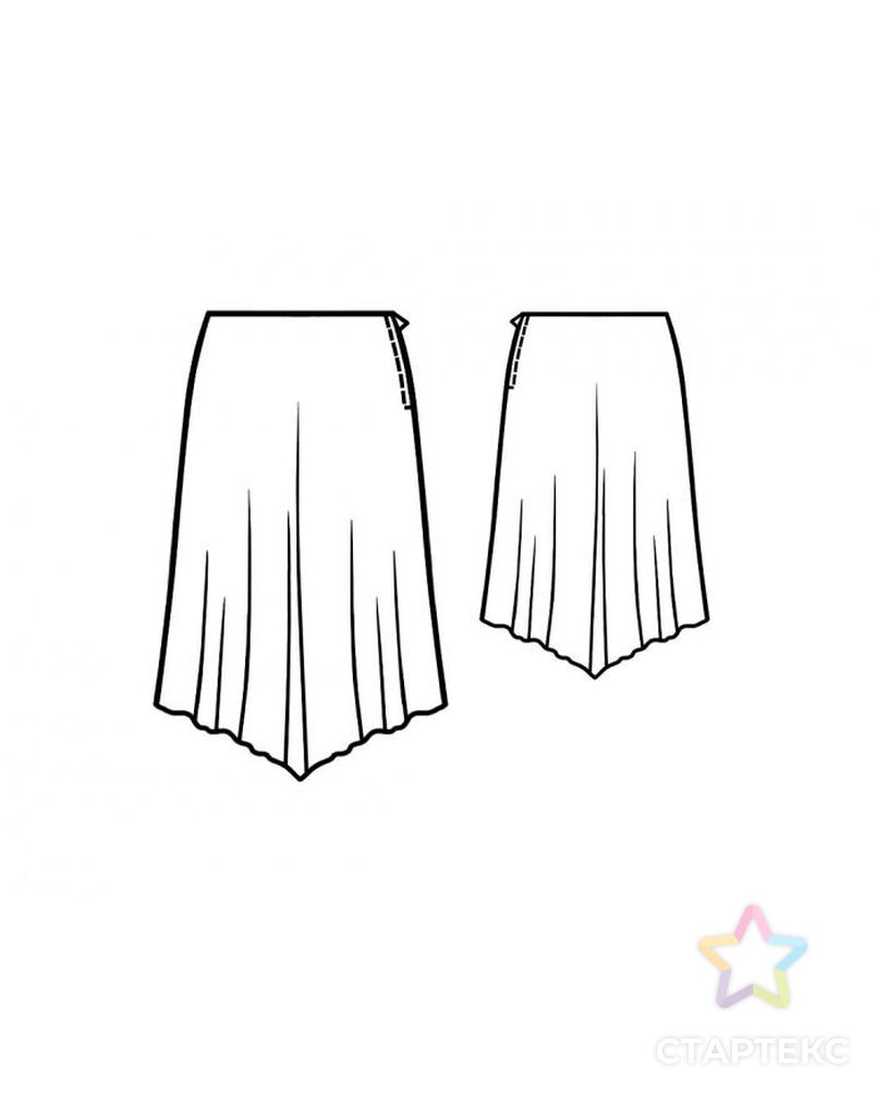 Выкройка: юбка с v-образной линией низа арт. ВКК-1025-8-ЛК0005122 2