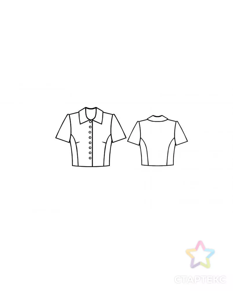Выкройка: жакет с коротким рукавом арт. ВКК-1010-4-ЛК0005134 - рис. 2