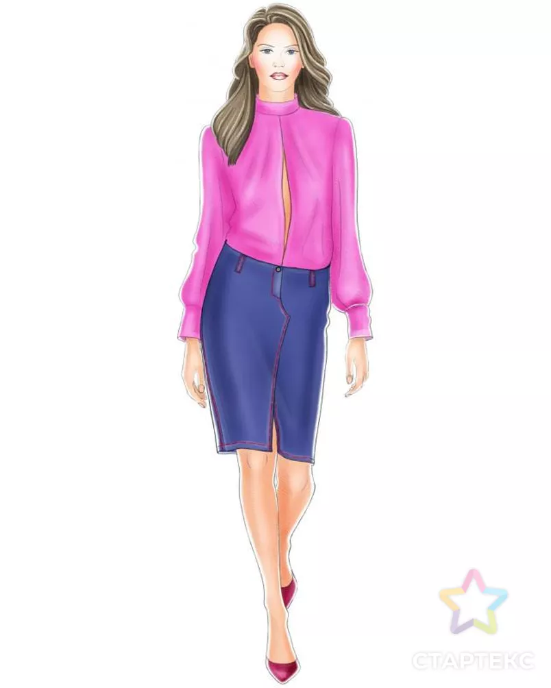 Выкройка: джинсовая юбка арт. ВКК-461-11-ЛК0005157 - рис. 1