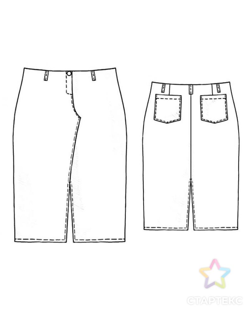 Выкройка: джинсовая юбка арт. ВКК-461-1-ЛК0005157 2