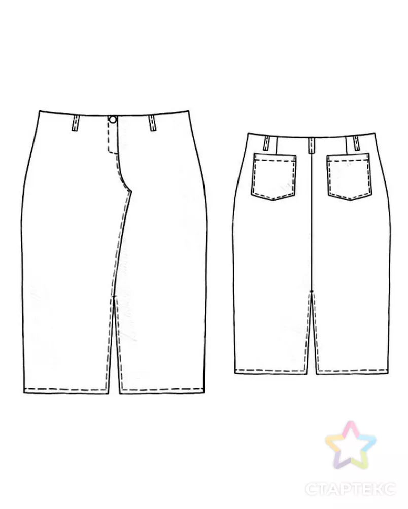 Выкройка: джинсовая юбка арт. ВКК-461-11-ЛК0005157 - рис. 2