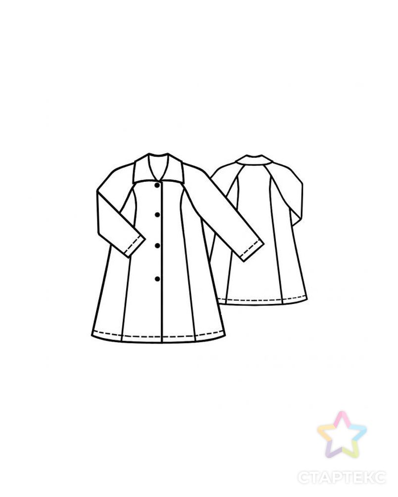 Выкройка: короткое пальто с рукавами реглан арт. ВКК-554-1-ЛК0005185 2