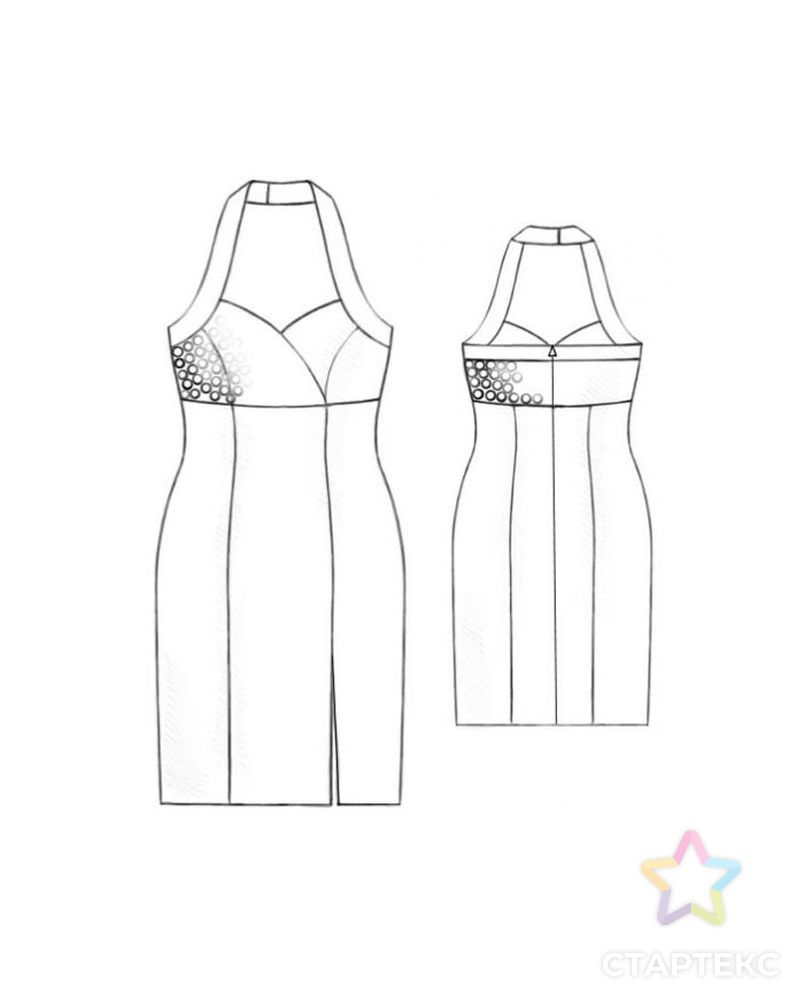 Выкройка: платье с бусинами арт. ВКК-677-1-ЛК0005197 2