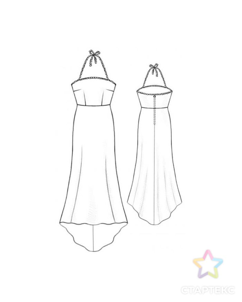 Выкройка: светлое открытое платье арт. ВКК-2017-10-ЛК0005213 2