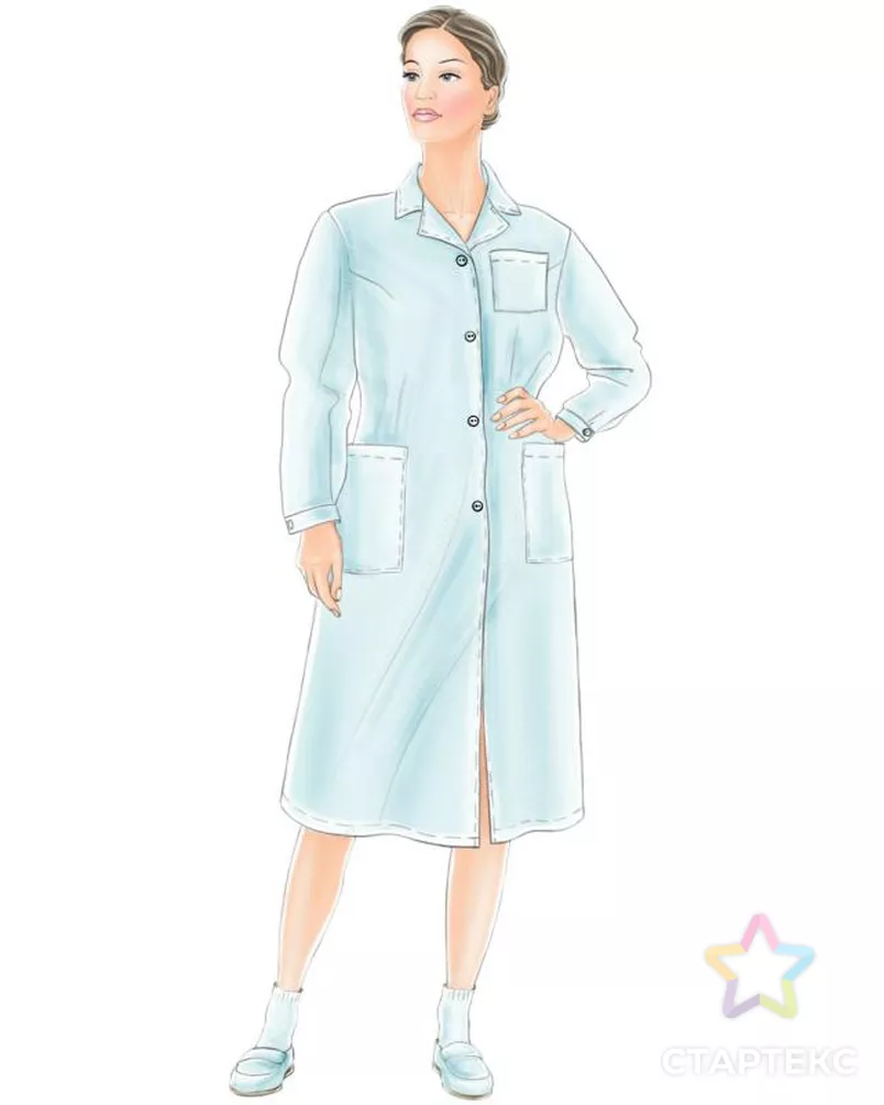 Выкройка: халат медицинский женский арт. ВКК-921-1-ЛК0005218 - рис. 1