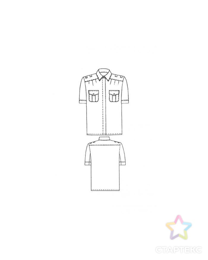 Выкройка: рубашка форменная женская (тип а1) арт. ВКК-1257-1-ЛК0005224 2
