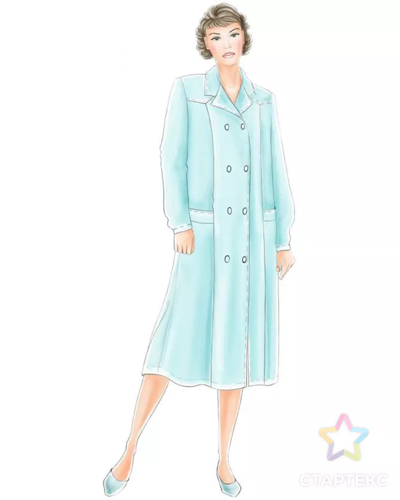 Выкройка: халат медицинский женский арт. ВКК-1974-1-ЛК0005226 - рис. 1