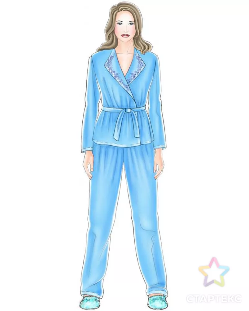 Выкройка: пижамная куртка арт. ВКК-537-4-ЛК0005235 - рис. 1