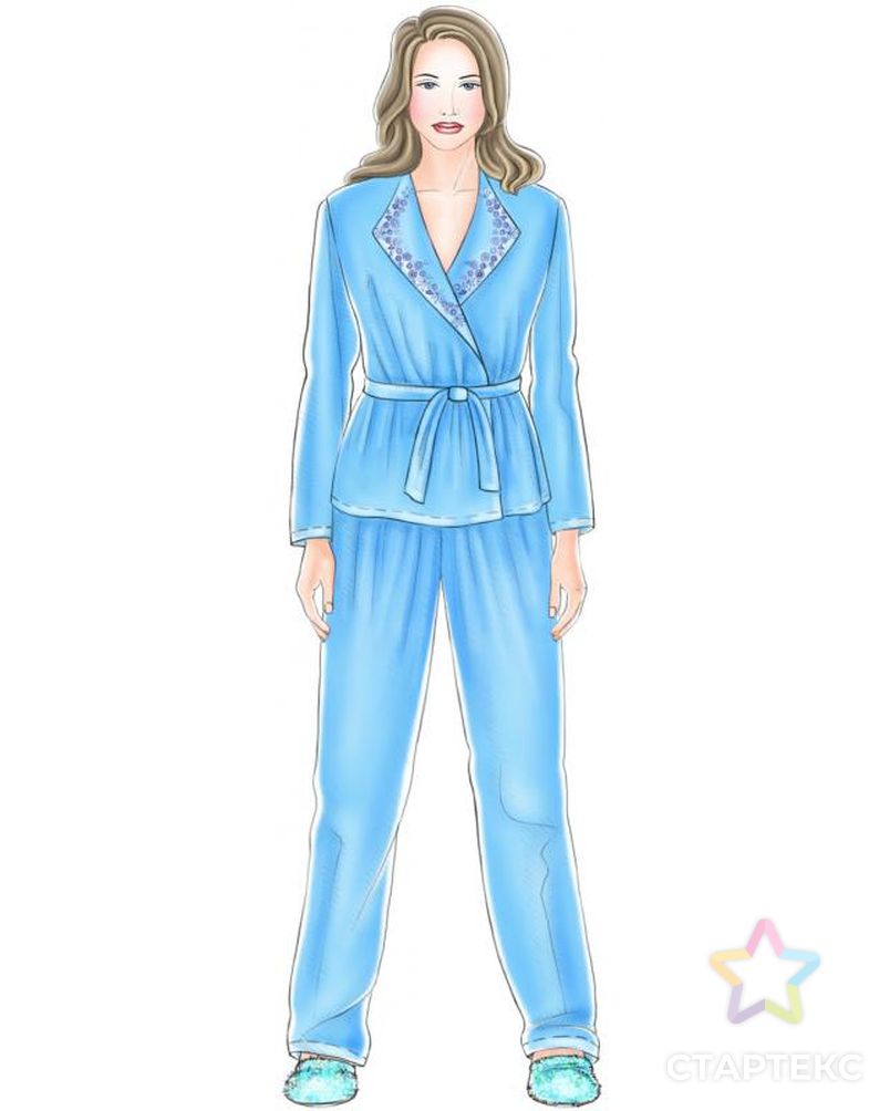 Выкройка: голубая пижама (брюки) арт. ВКК-1998-1-ЛК0005236 1