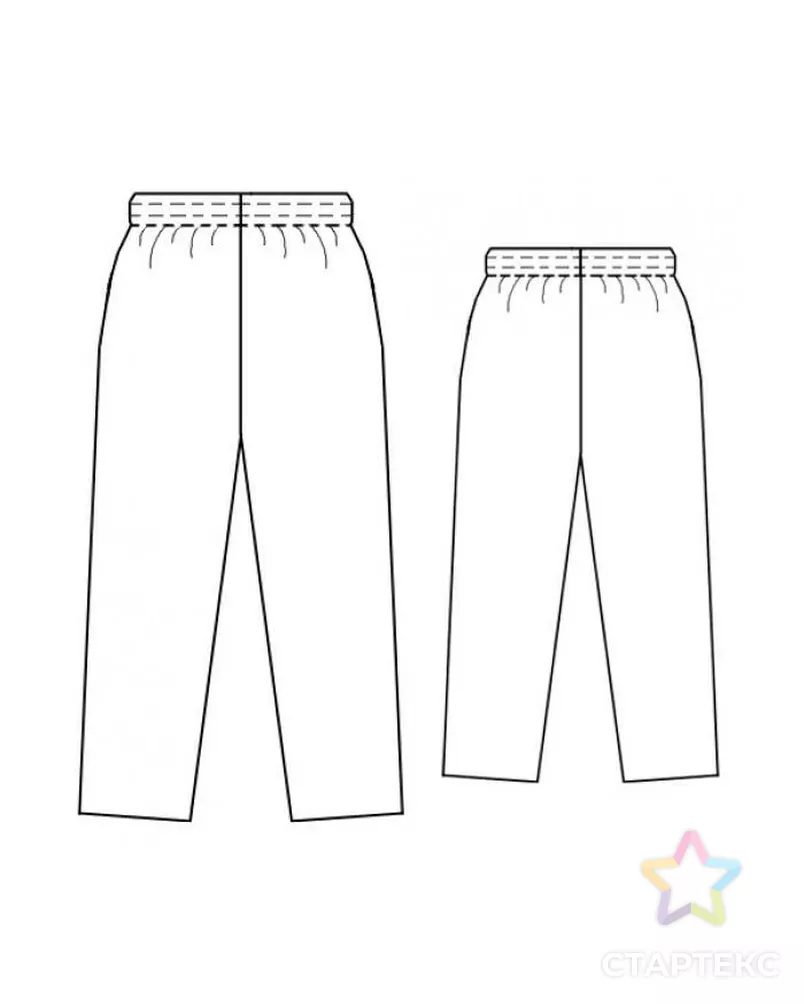 Выкройка: голубая пижама (брюки) арт. ВКК-1998-3-ЛК0005236 - рис. 2