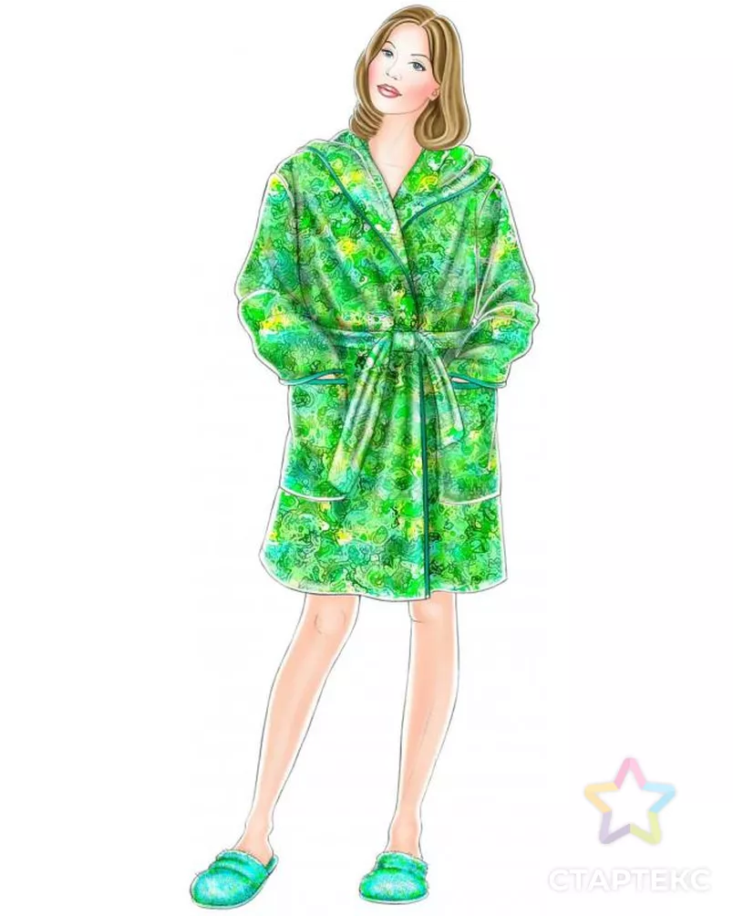 Выкройка: халат с капюшоном арт. ВКК-726-1-ЛК0005258 - рис. 1