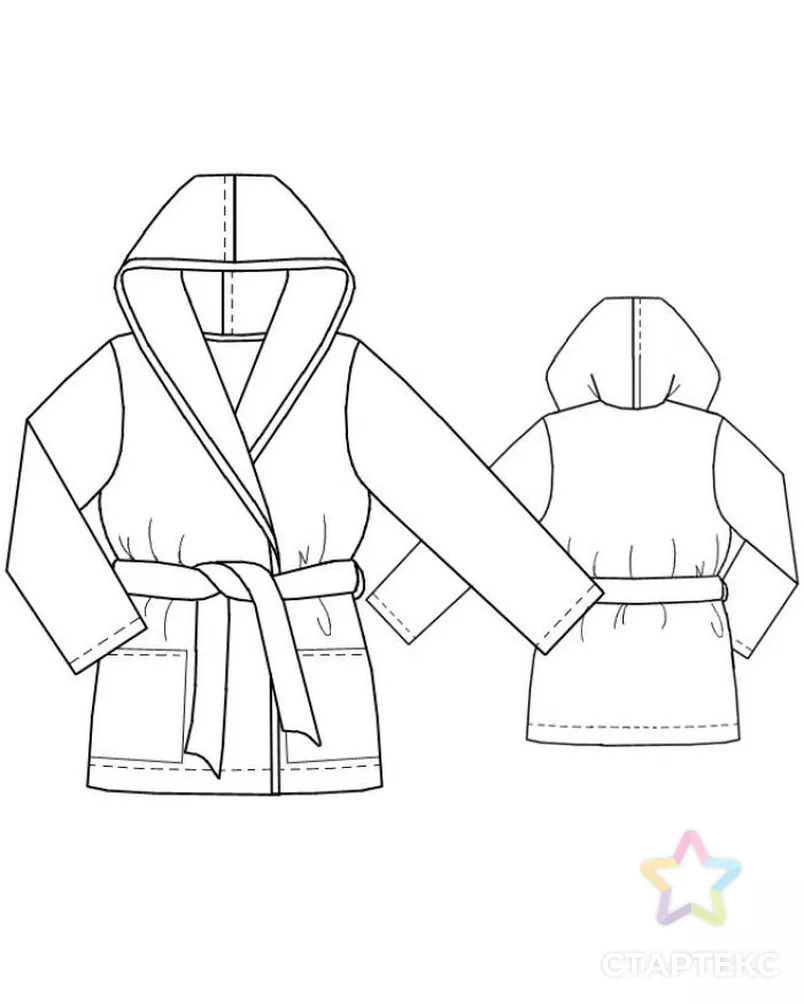 Выкройка: халат с капюшоном арт. ВКК-726-1-ЛК0005258 - рис. 2
