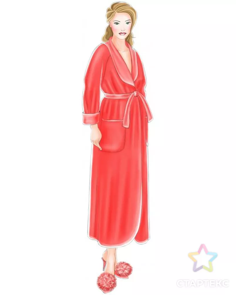 Выкройка: халат с рукавом реглан арт. ВКК-1666-1-ЛК0005259 - рис. 1