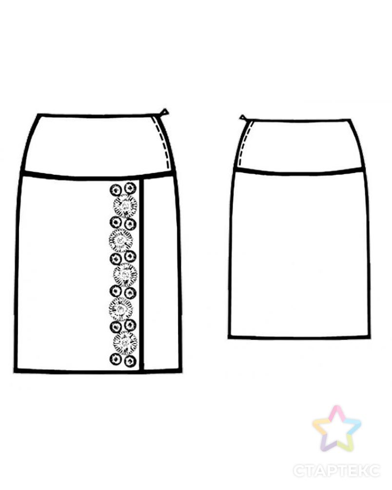 Выкройка: нарядная юбка арт. ВКК-1838-1-ЛК0005266 2