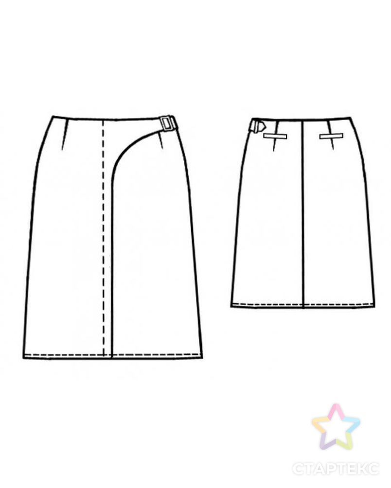 Выкройка: юбка с фигурным цельнокроенным хлястиком арт. ВКК-1610-9-ЛК0005271 2