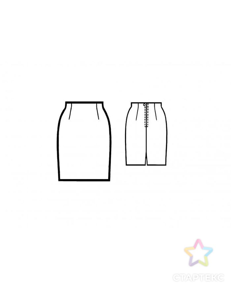 Выкройка: юбка с цельновыкроенным поясом арт. ВКК-1872-10-ЛК0005272 2