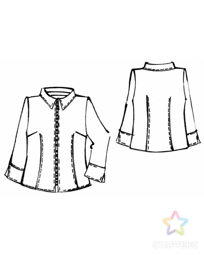 Выкройка: блузка на молнии арт. ВКК-1129-1-ЛК0005282
