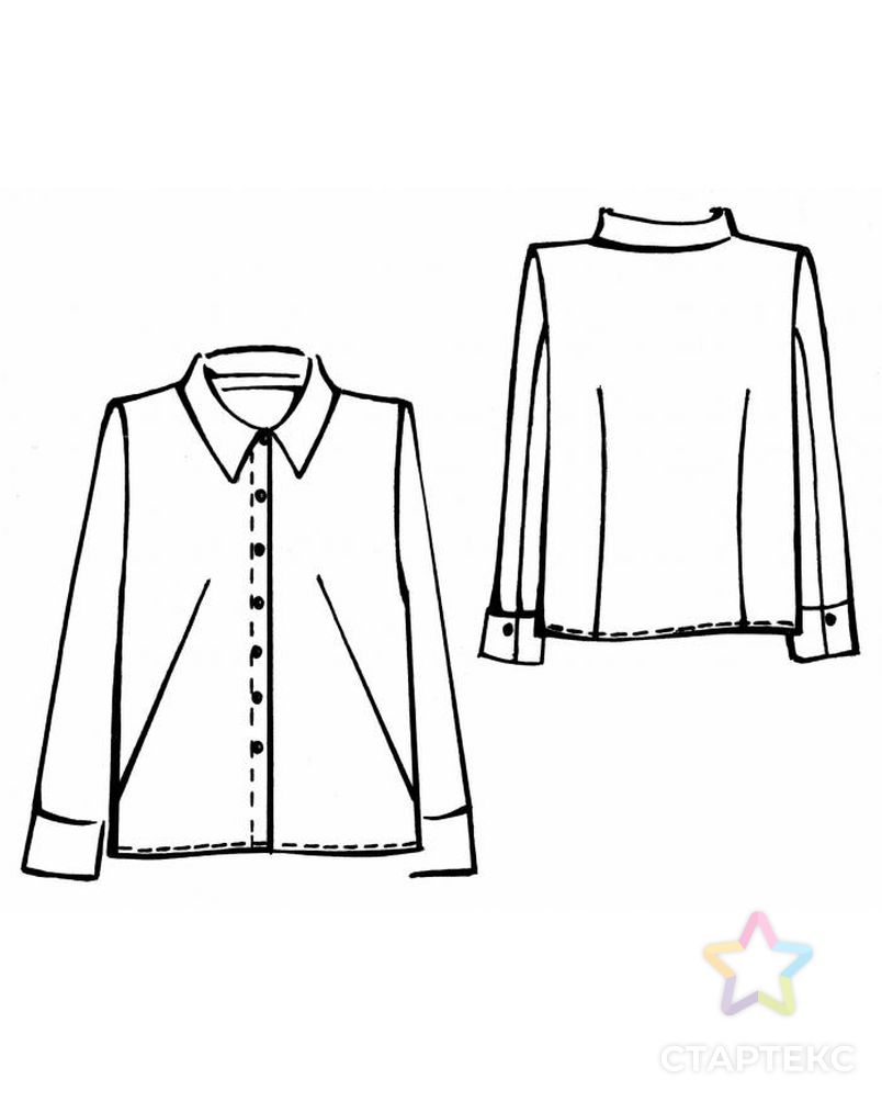 Выкройка: классическая блузка арт. ВКК-649-1-ЛК0005286 2