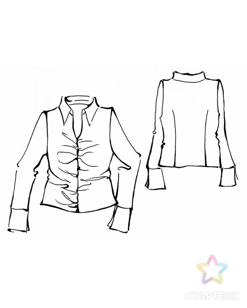 Выкройка: блузка со сборкой на груди арт. ВКК-235-1-ЛК0005298 2