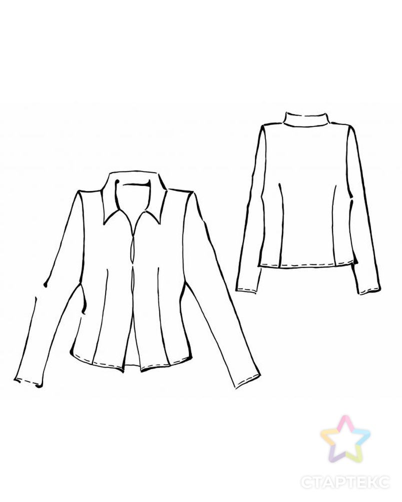 Выкройка: блузка с навесными петлями арт. ВКК-379-1-ЛК0005299 2
