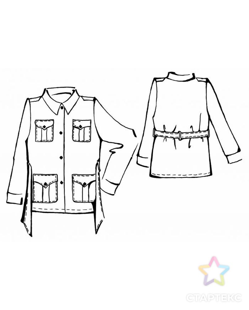 Заказать Выкройка: блузка-жакет в стиле сафари арт. ВКК-1173-1-ЛК0005304 в Новосибирске