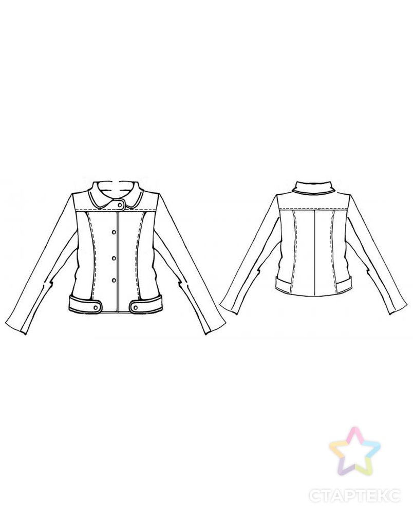 Выкройка: куртка с фигурной застёжкой арт. ВКК-2028-2-ЛК0005315 2