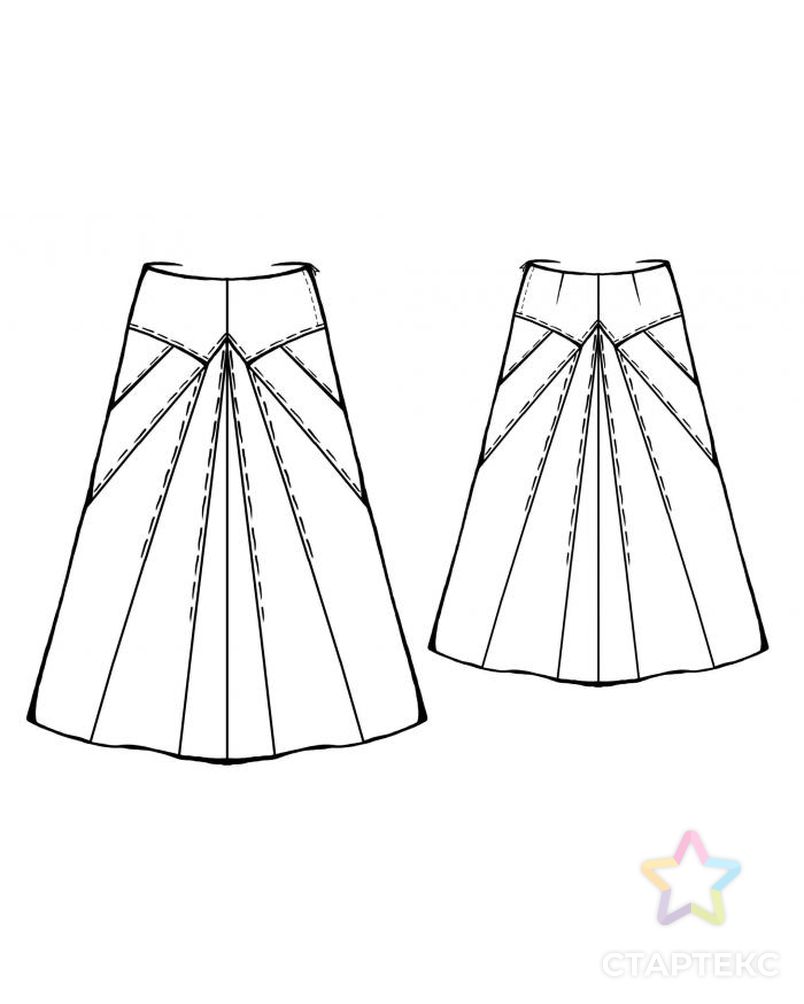 Заказать Выкройка: юбка с лучевыми вставками арт. ВКК-1166-1-ЛК0005323 в Новосибирске