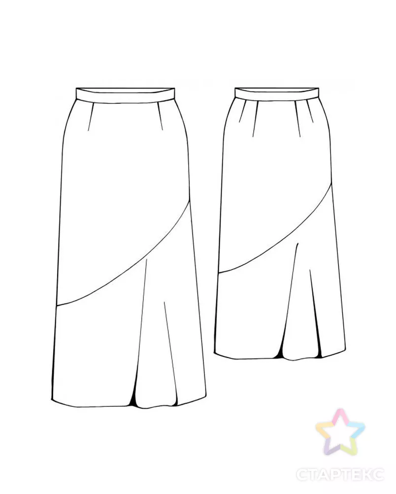 Выкройка: юбка длинная с отделкой арт. ВКК-1595-5-ЛК0005334 - рис. 2