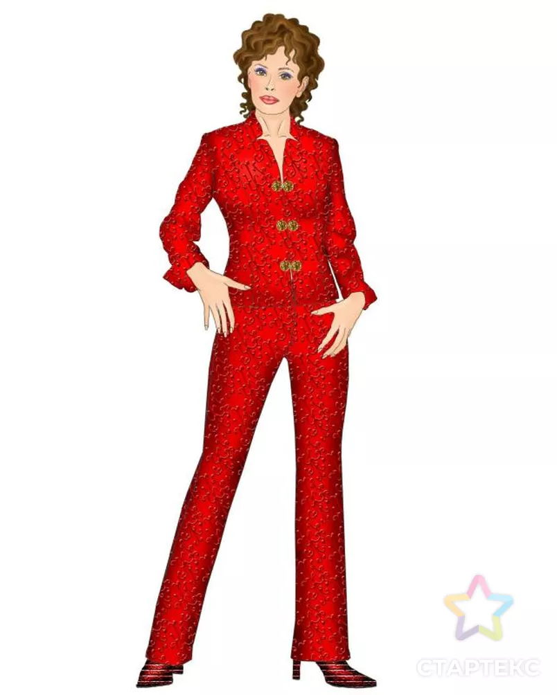 Выкройка: жакет с навесными петлями арт. ВКК-994-8-ЛК0005336 - рис. 1